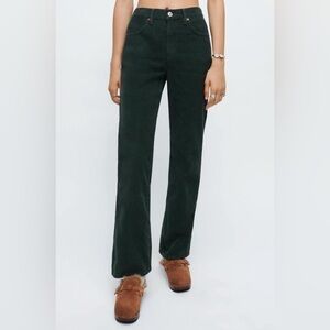 RE/DONE 70S LOOSE FLARE WASHED DARK MOSS 26